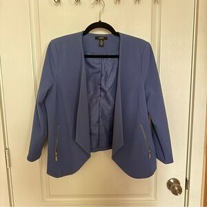 Alfani Blue Blazer Open Front 3/4 Sleeve